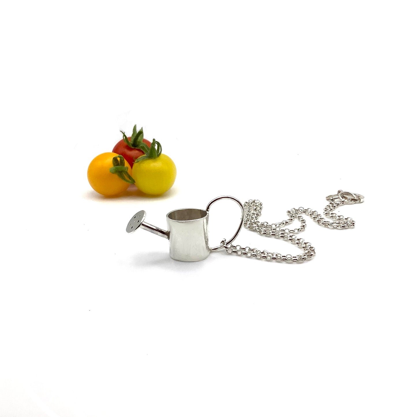 Sterling silver gardening watering can pendant