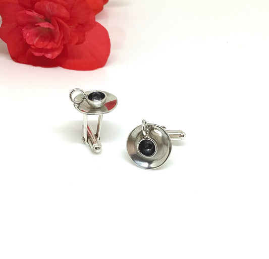 Sterling silver cup of tea cufflinks