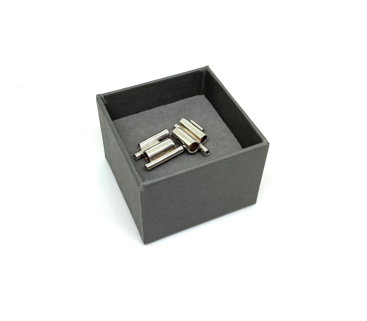 Sterling silver tube cufflinks