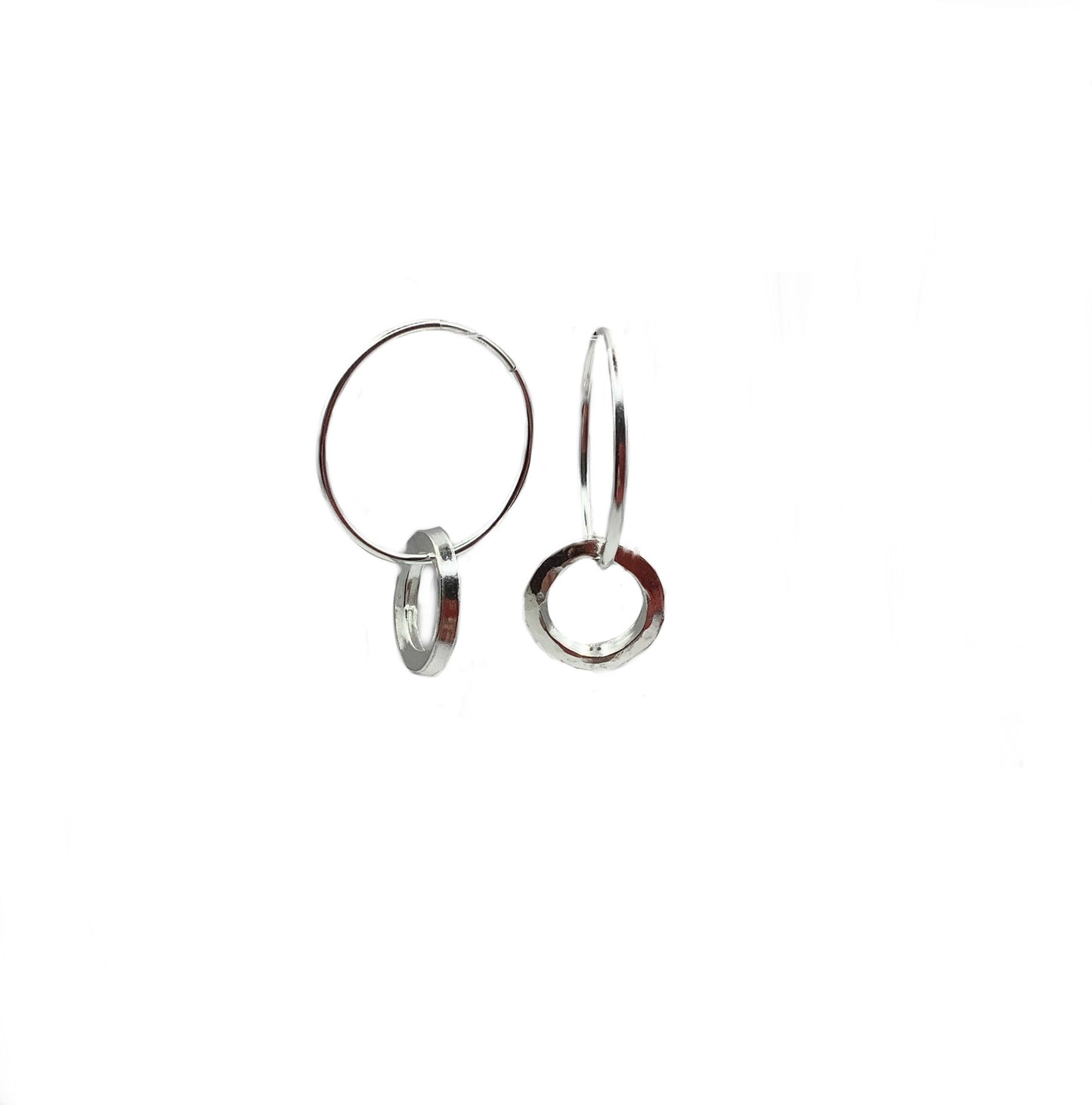 Sterling silver hoops on hoops earrings