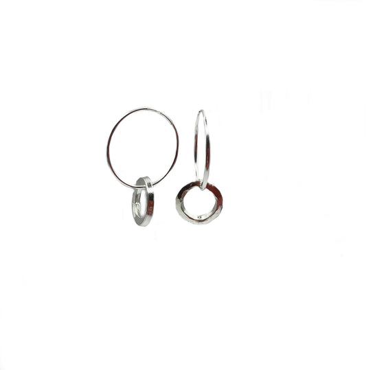Sterling silver hoops on hoops earrings