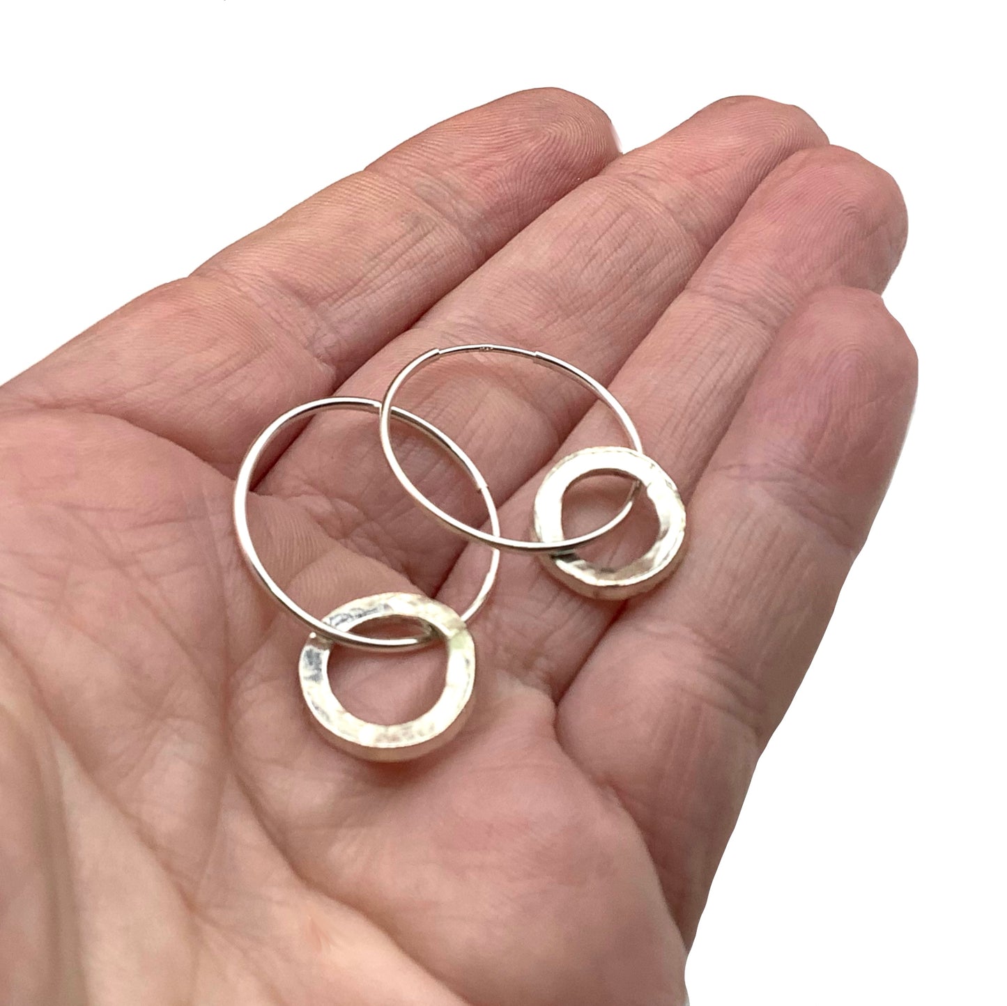 Sterling silver hoops on hoops earrings